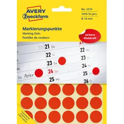 AVERY Zweckform Klebepunkte Ø 18,0 mm rot
