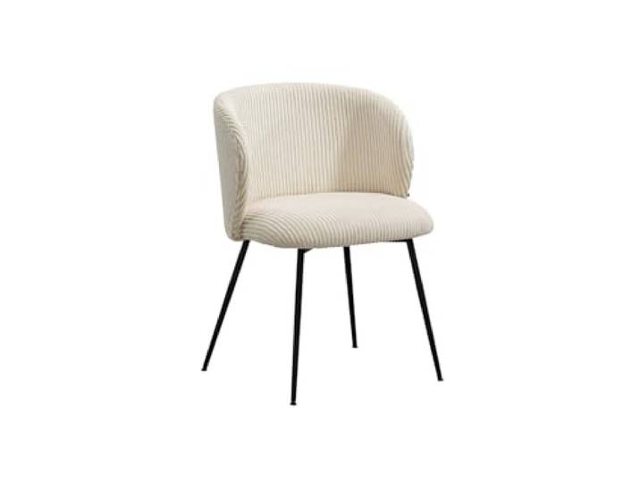 KAWOLA Stuhl Design Esszimmerstuhl Lena - Polsterstuhl aus Cord in Cremeweiß, Moderner Küchenstuhl, Wohnzimmer Stuhl Robust & Komfortabel