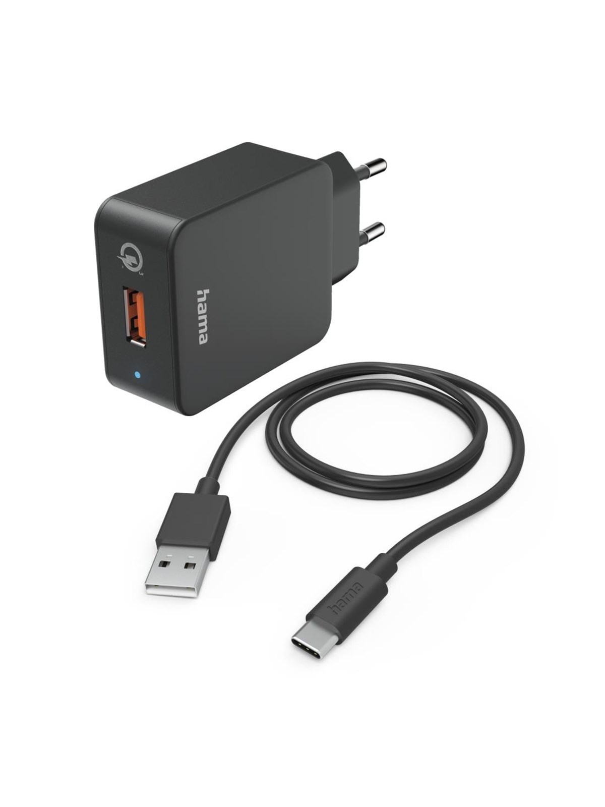 Hama Charger 220V with USB-C Cable Qualcomm 19.5W Black