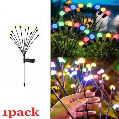 Uplift Picks Solar Swaying Garden Lights Create Firefly Glow Across Patios Paths Yards multicolor (1 Pack) 6 Led