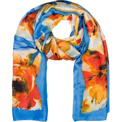 Schal STYLEBREAKER "Schal mit Aquarell Blumen Muster", Damen, blau, Obermaterial: 100% Viskose CV., Modisch, Modetücher Schal