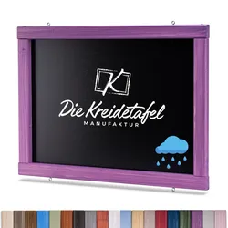 Die Kreidetafel Manufaktur Wetterfeste Outdoor Kreidetafel mit Holzrahmen / Flieder 105x55cm