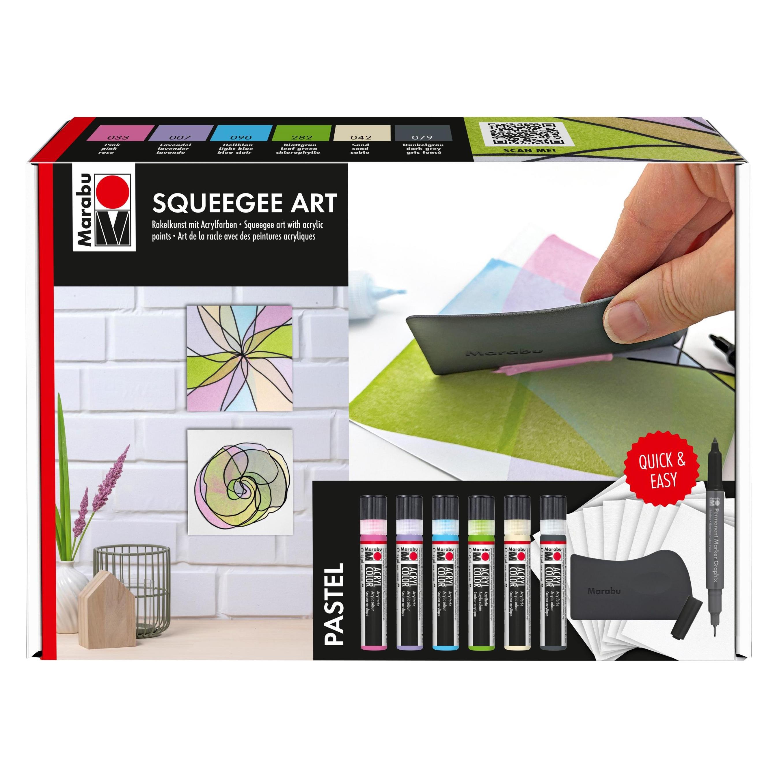Marabu Squeegee Art Acryl Set Pastell (25 ml) (1201000000201)