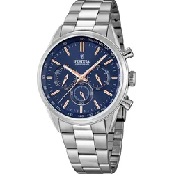 Festina Quarz Herren Timeless Chronograph F16820/A - blau,silber - 43.5mm