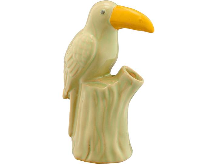 Tischvase CREATIV HOME, gelb (grün), B:11,5cm H:16,5cm T:6,5cm, Vasen, Tischvase, im Tukan-Design