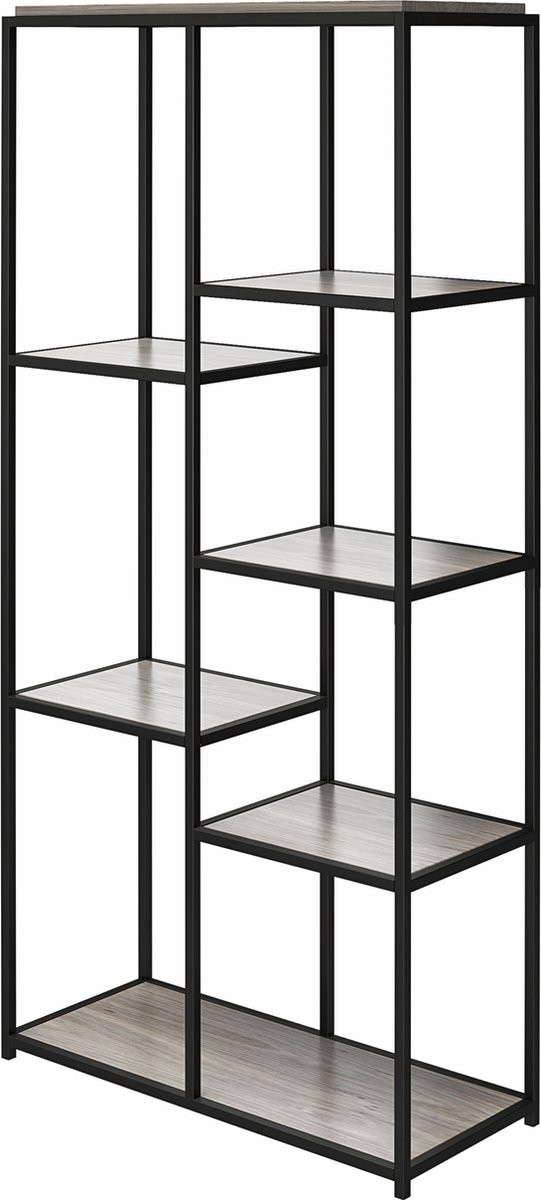 Quincy Boekenkast Grijs/Zwart