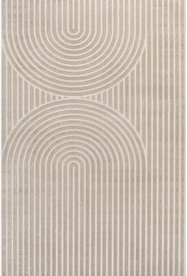 JONATHAN Y Peater High-Low MidCentury Modern Arch Stripe Two-Tone Indoor/Outdoor Rug