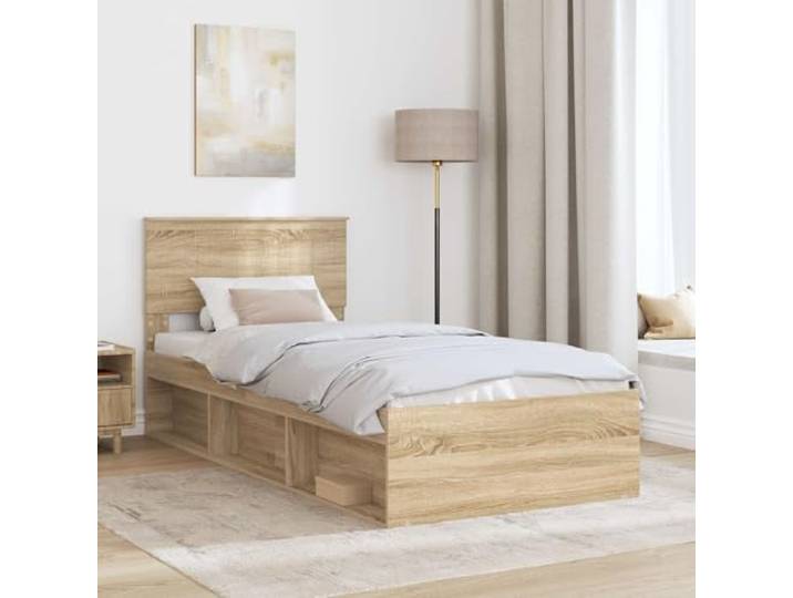 SKTQYQO Bettgestell Sonoma, 90 x 190 cm, Kiefer massiv Modernes Design, klare Linien, stabile Basis, Doppelzimmer