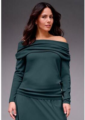 Plus Size Women's Off Shoulder Long Sleeve Sweater by Avenue in Mystic Pine (Size 14)