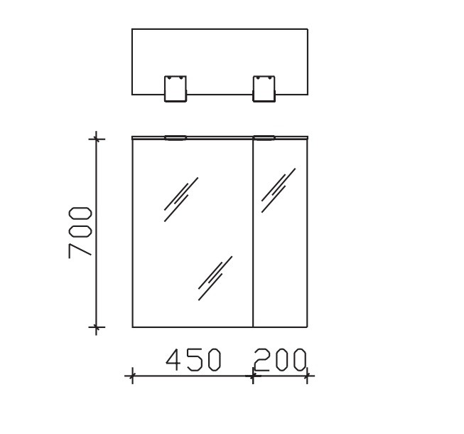 Pelipal Serie 6025 Spiegelschrank 6025-SPS01-UN, B:650, H:713, T:170mm 6025-SPS01-UN