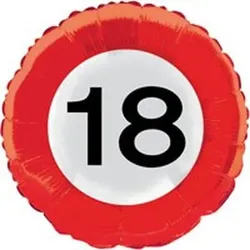 18. Geburtstag Verkehrsschild Folienballon