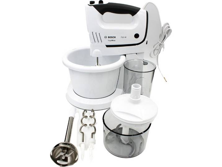 BOSCH Handmixer Bosch MFQ37490 ErgoMixx Handmixer-Set 750W weiß/grau