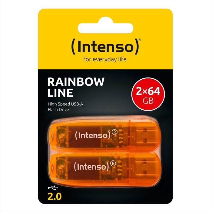 INTENSO Chiavetta Usb Rainbow 2x64gb-arancione