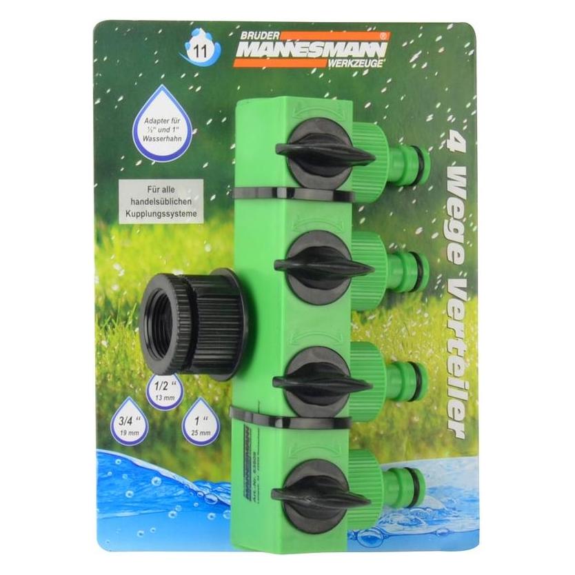 Mannesmann 2-Wege-Ventil mit 2,50cm (1"") Hahnanschluss für alle handelsüblichen Kupplungsysteme geeignet, aus (Hahnanschluss, 25 mm) (M63611)