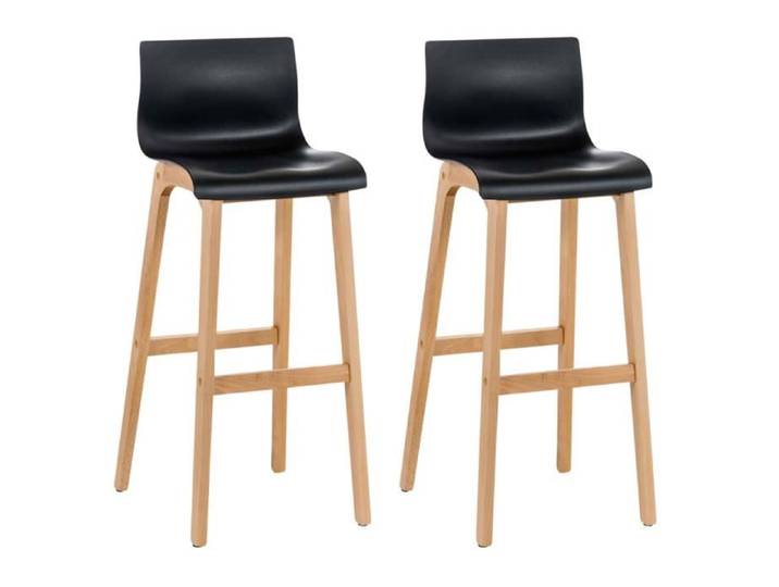 -CLP-Lot de 2 tabourets de bar Hover en plastique avec piètement à quatre pieds Natura-Array