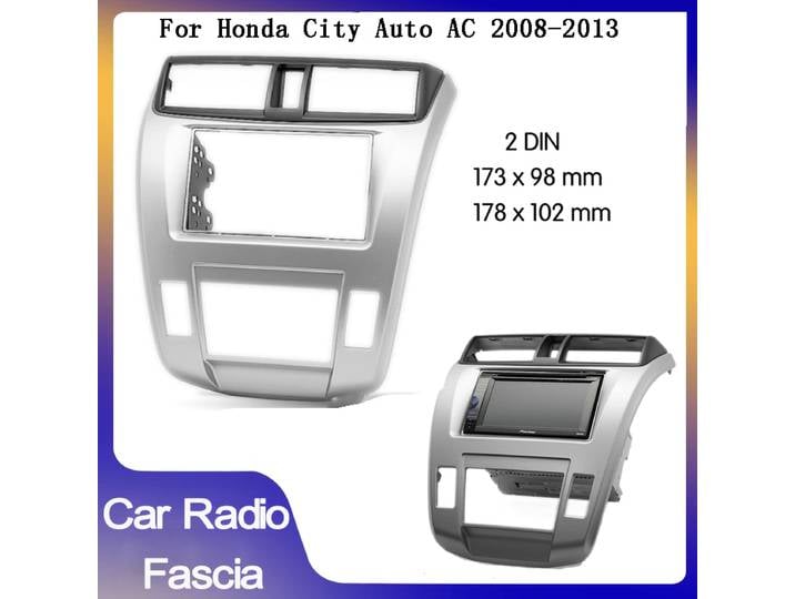 Cadre de montage double DIN pour autoradio Honda City AC 2008-2014, façade double DIN pour autoradio DVD stéréo CD, montage sur tableau de bord