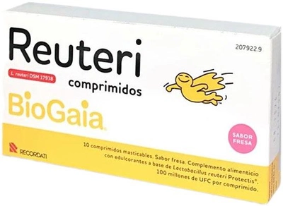 BIOGAIA Reuteri Fresa 10 Comprimidos