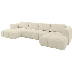 WOHNLANDSCHAFT CLOUD-U 405x185x90 Beige Bouclé