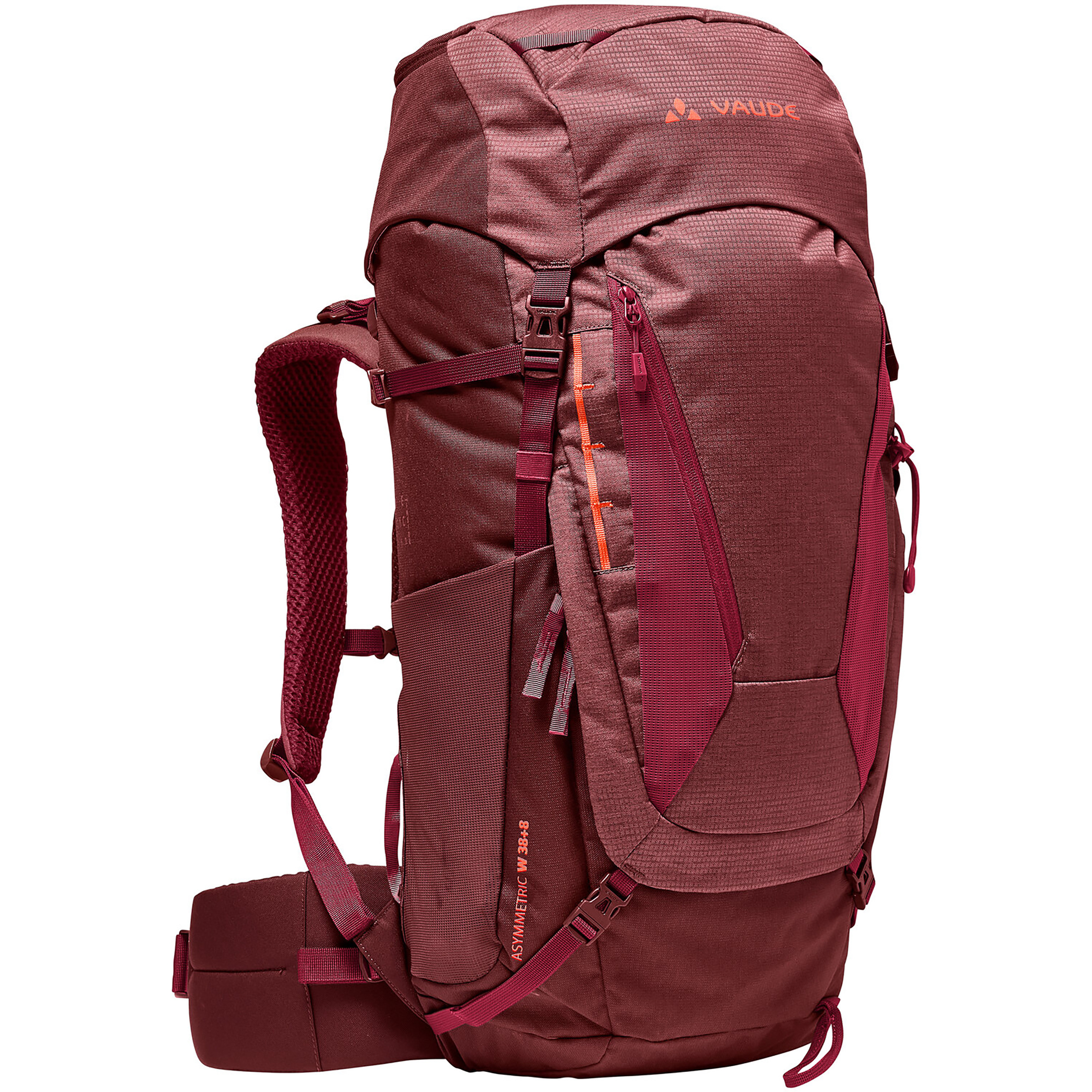 Vaude Asymmetric 38+8 Damen Trekkingrucksäcke rot Größe 46L Camping Wasserabweisend
