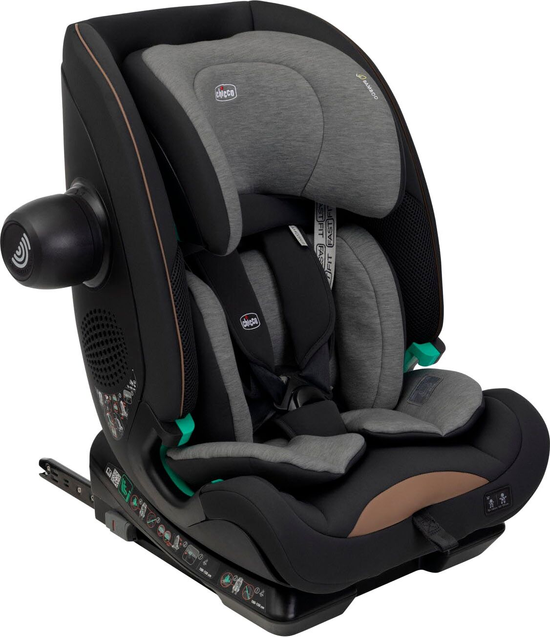 Autokindersitz CHICCO "Autokindersitz Seat&Go i-Size, Posh Black", Baby, schwarz (posh schwarz), Materialmix, Kindersitze Autokindersitz, ISOFIX-Befestigung