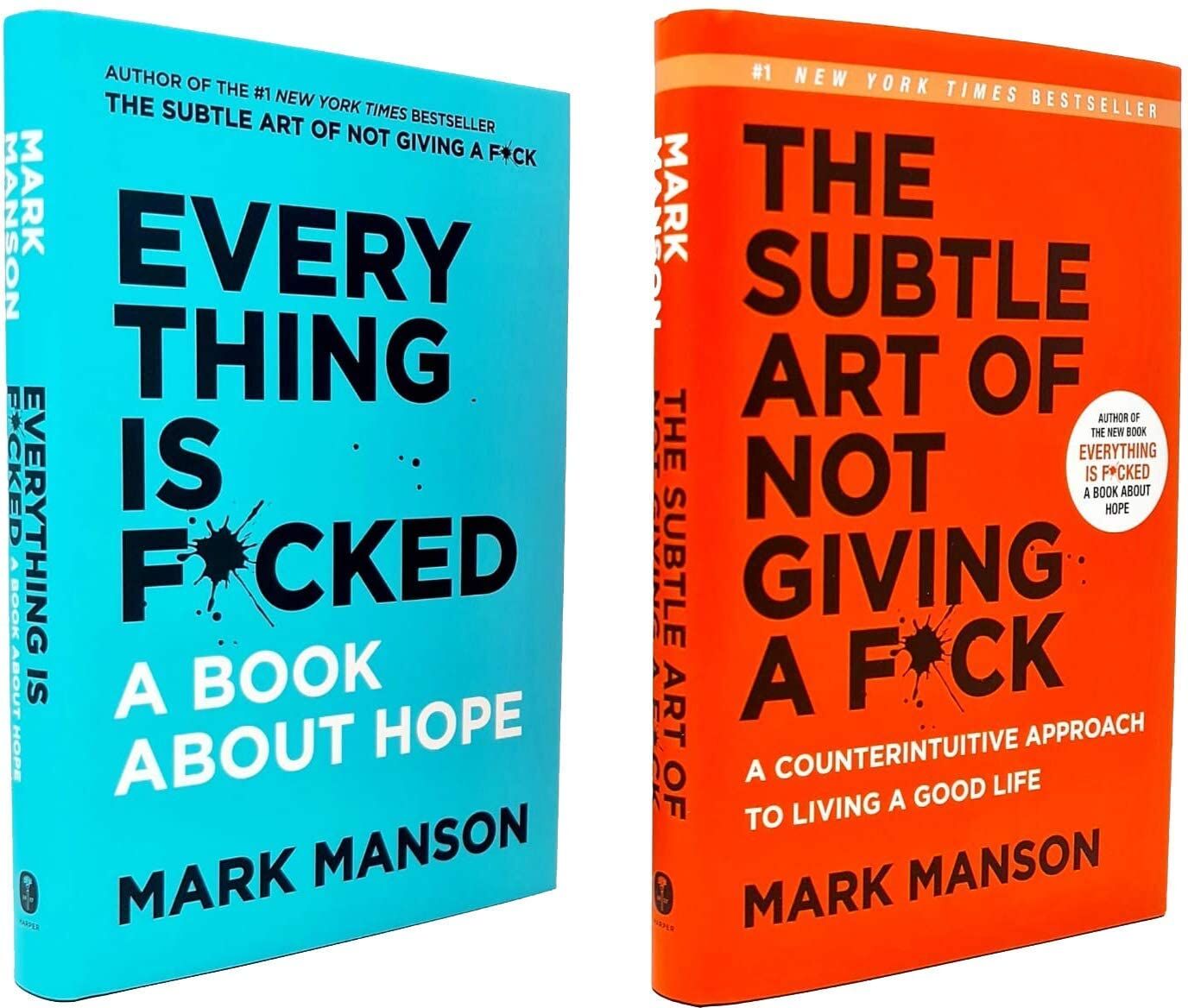 Harper Mark Manson 2 Books Collection Set - The Subtle Art of Not Giving a F*ck & Everything Is F*cked - Paperback - Bestselling Self-Help Duo