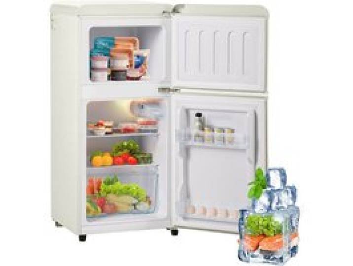 Réfrigérateur combiné - 60L - LED - classe E - tapis antidérapants - réfrigérant R600A pour protéger lozonosphère - blanc