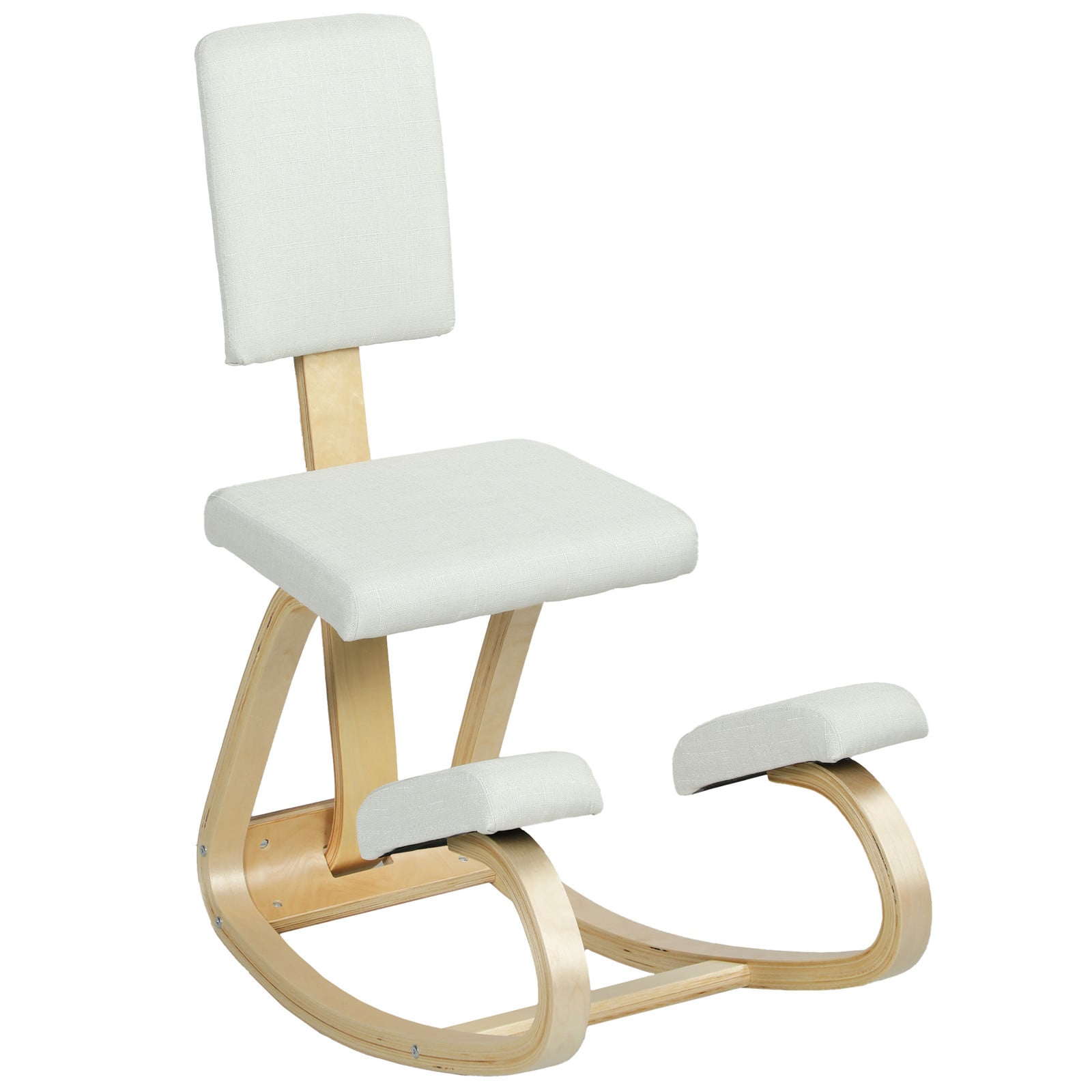 HOMCOM Ergonomische kniestoel voor thuis en kantoor, Crème