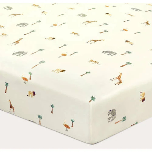 NOUS Kids katoenen kinderhoeslaken - ecru - 90 x 200 cm