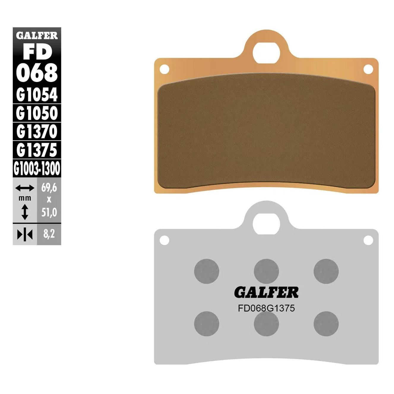 Galfer Bike Galfer Bremsbelag FD068 Sintermetall vorn SPO FD068-G1375 -AL- FD068-G1375-AL- 8 (Sintermetall) (FD068-G1375)