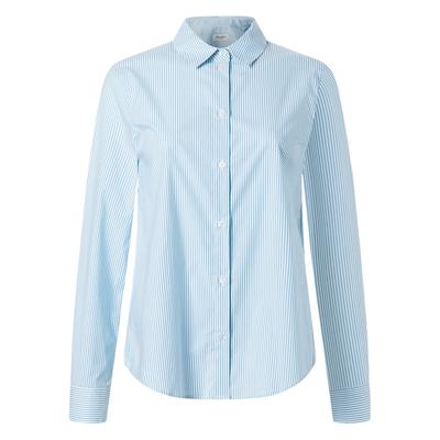 Langarmbluse MAERZ MUENCHEN "Maerz Muenchen 133501 Langarmbluse Damen Bekleidung", Damen, Gr. 40, blau, 97% Baumwolle, 3% Elasthan, Blusen