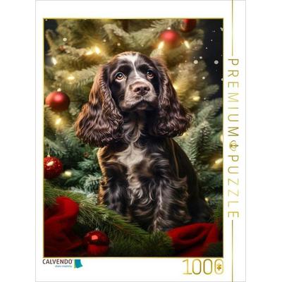CALVENDO Puzzle Cocker Spaniel, schöne Adventszeit | 1000 Teile Lege-Größe 64x48cm Foto-Puzzle für glückliche Stunden, Game von , Calvendo Puzzle
