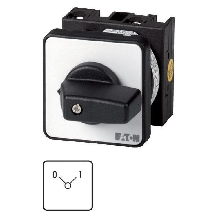 Eaton EIN-AUS-Schalter, Kontakte: 5, 20 A, Frontschild: 0-1, 90 °, rastend, Einbau (013022)