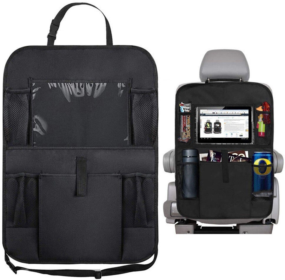 INCOVER Bagsæde Stof Organizer m. Tablet Holder & Opbevaring - Sort