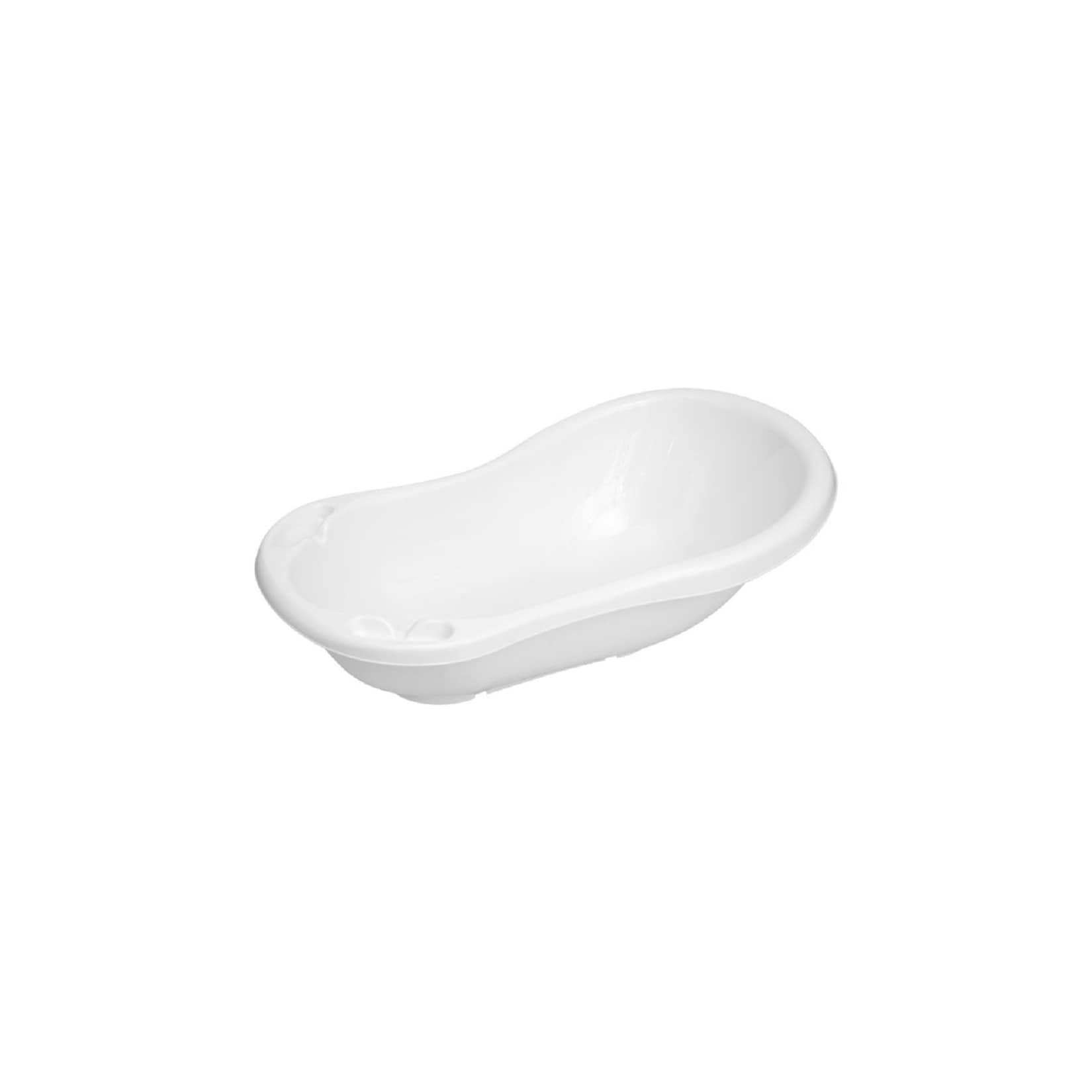 Lorelli Babybadewanne mit Ablagefächer, 84 cm lang, ergonomische Form ab Geburt weiß