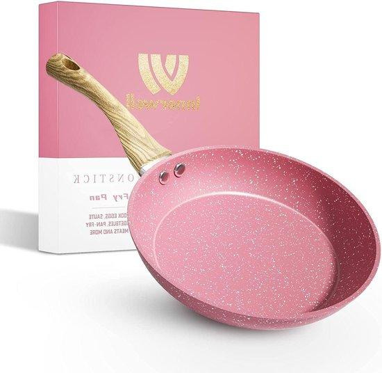 Wenko Frying pan met antiaanbaklaag, roze en wit, 28 cm
