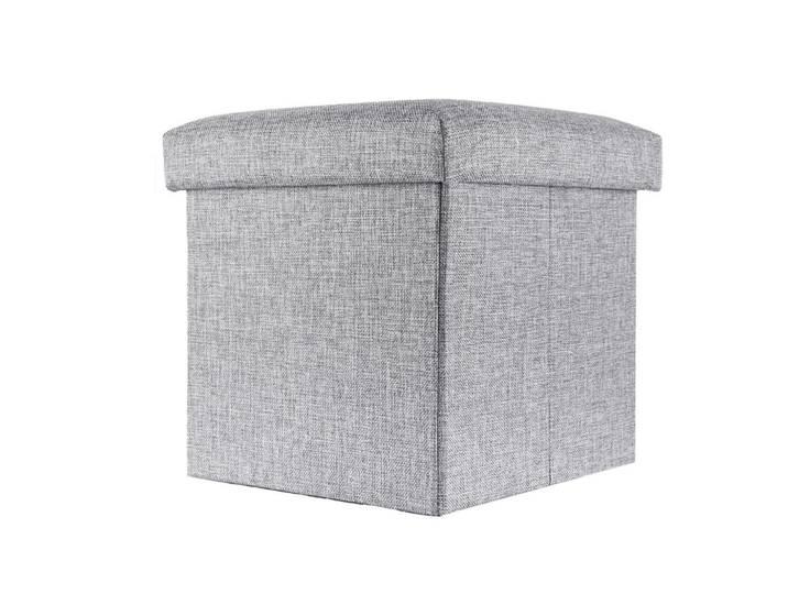 Intirilife Sitzwürfel Faltbar 30/30/30 cm (Grau), Textil, 30x30x30 cm, Wohnzimmer, Sessel, Hocker, Sitzwürfel