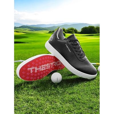 Lässige Golfschuhe zum Schnüren für Damen leichte, rutschfeste Lauf-Sneaker für Golferinnen stylisches rosa-weißes Design für Training und Spiel