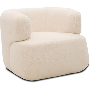DOMO-Collection Loungesessel 800012, creme, mit Vierfußgestell aus Holz und Stoffbezug