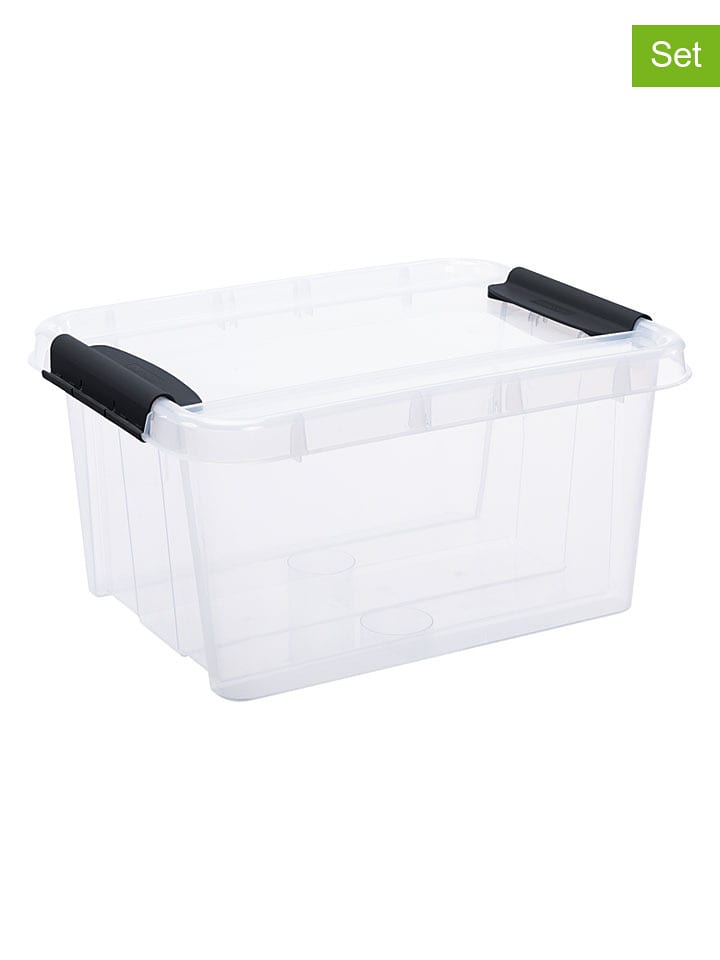 Plast Team 2er-Set: Aufbewahrungskisten "Probox" in Transparent - 32 l - onesize