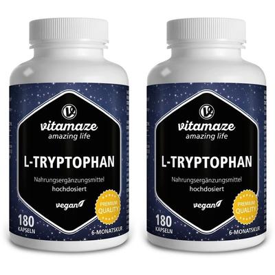 2x L-Tryptophan 500 mg hochdosiert vegan Kapseln 2x180 St
