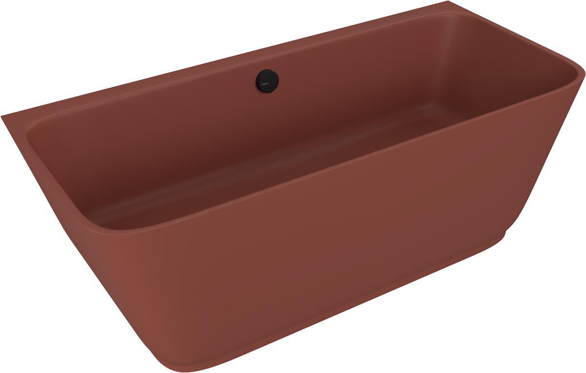 Polysan SKYLLA Wand-Freistehende Badewanne 170x75x60cm, braun matt