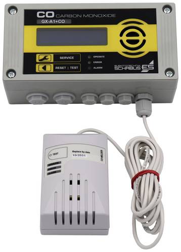 Schabus GX-A1+CO Kohlenmonoxid-Melder mit externem Sensor netzbetrieben detektiert Kohlenmonoxid