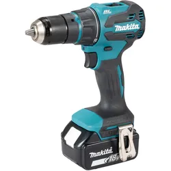 Makita Akku-Bohrschrauber 18V / 2x 5,0 Ah Akku + Ladegerät im MAKPAC inkl. Bohrfutteraufsatz 13 mm, 
Bithalteraufsatz Offset 1/4“, Bithalteraufsatz 1/4“, Winkelaufsatz - DDF491RTJ