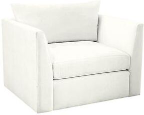Somerset Outdoor Upholstered Swivel Chair - Canvas White - Ballard Designs
