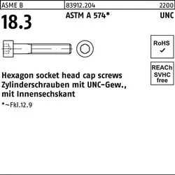 Zylinderschraube R 83912 UNC-Gewinde/Innen-6kt #10x 5/8 ASTM A 574 200St.