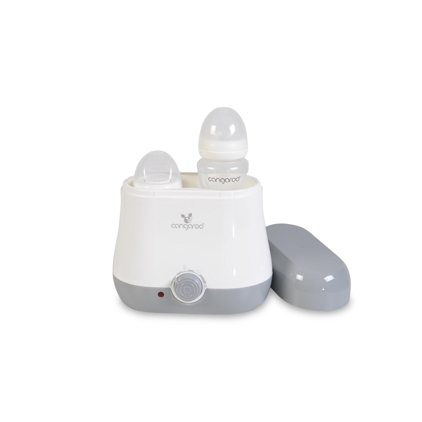 Cangaroo Flaschenwärmer BabyDuo, für 2 Flaschen, Sterilisation von Kleinteilen grau