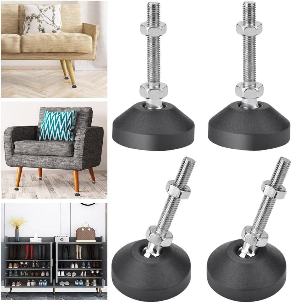 Set van 4 verstelbare tafelpoten van RVS