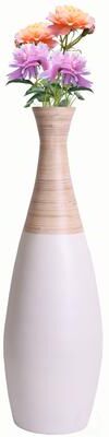 Uniquewise 31.5 inch Spun Bamboo Tall Trumpet Floor Vase - Decorative Home Accent, Natural Bamboo, Indoor Decoration, Sustainable Materials