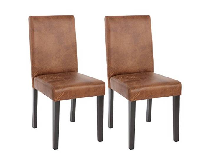 CHEFGASTRO 2er-Set Esszimmerstuhl Stuhl Küchenstuhl klassisch und zeitlos HxBxT 90x43x56cm Sitzhöhe 45cm Textil dunkle Beine Wildlederimitat