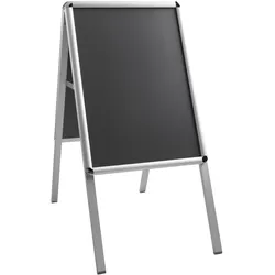 Kundenstopper, DIN A2, 25 mm Profil, runde Ecken, Aluminium, silber, Aluminium, Kunststoff